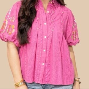 Oh my stars ⭐️ The Fuchsia Brinley Top Pink Women's Top xl   A253
